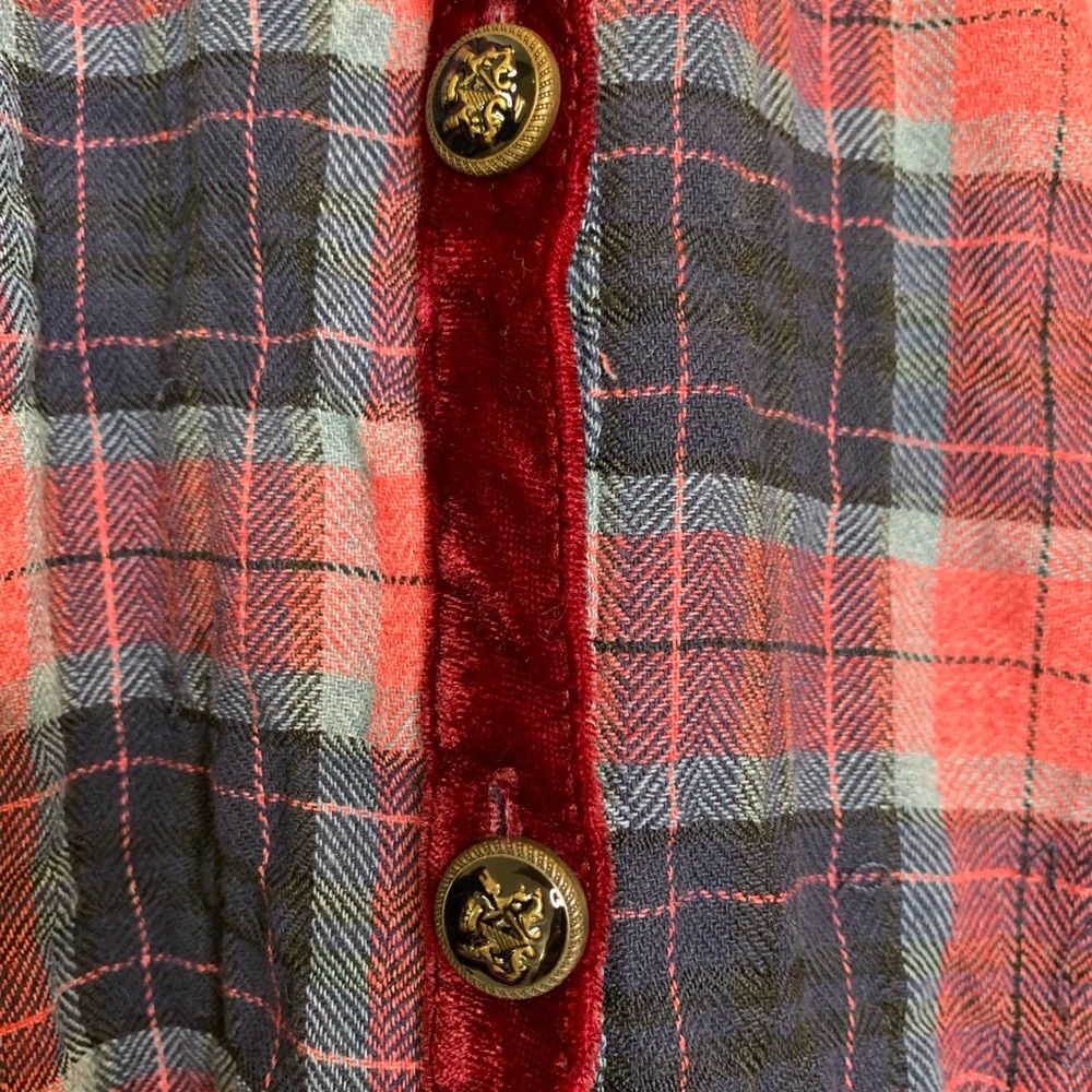 Soft Surroundings plaid sheer embroidery back panel unique tunic , size S - Picture 4 of 11